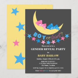 Boy eller Girl Gender Reveal Party Inbjudningar