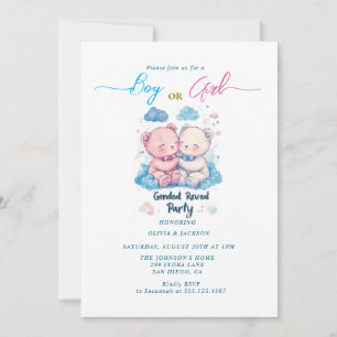 Boy eller Girl Gender Reveal Party Inbjudningar