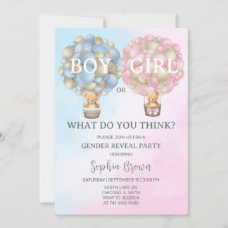 Boy eller Girl Gender Reveal Party Inbjudningar