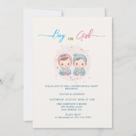 Boy eller Girl Gender Reveal Party Inbjudningar