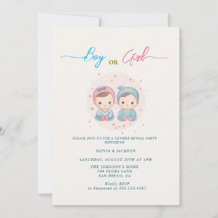 Boy eller Girl Gender Reveal Party Inbjudningar