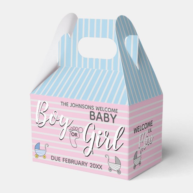 Boy eller Girl Gender Reveal Party Presentaskar (Framsidan Sidan)