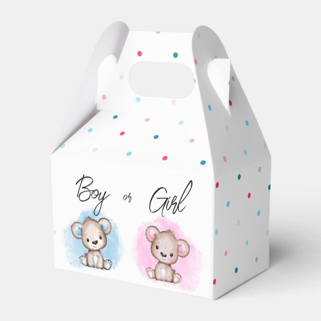 Boy eller Girl Gender Reveal Party Presentaskar (Framsidan Sidan)