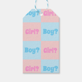 Boy eller Girl Gender Reveal Presentetikett