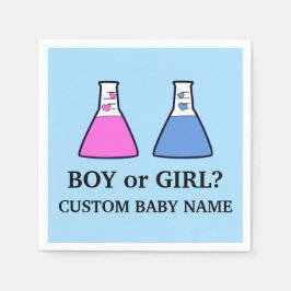 Boy eller Girl Gender Reveal Science Beaker Hearts Pappersservett