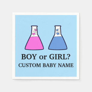 Boy eller Girl Gender Reveal Science Beaker Hearts Pappersservett