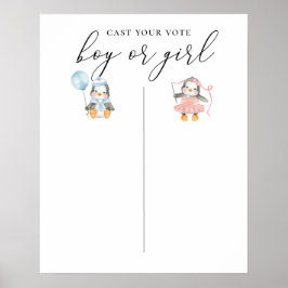 Boy eller Girl. Genderna avslöjas. Gruppröststyrel Poster