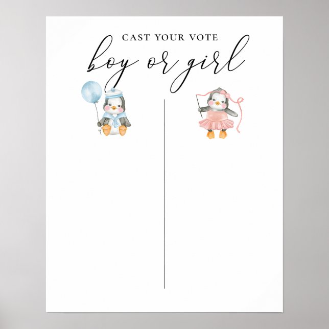 Boy eller Girl. Genderna avslöjas. Gruppröststyrel Poster (Framsidan)