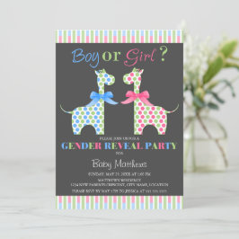 Boy eller Girl Giraffe Gender Reveal Party Inbjudningar