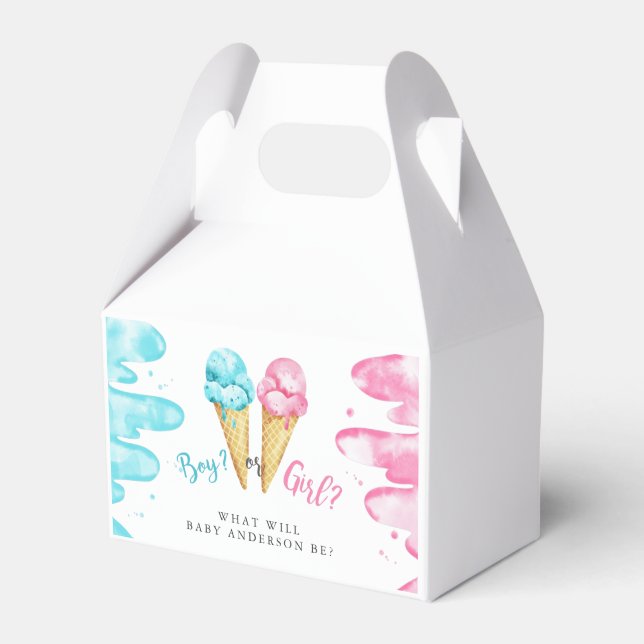 Boy eller Girl Ice Cream Gender Reveal Party Presentaskar (Framsidan Sidan)