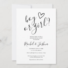 Boy eller Girl Kärlek Heart Gender Reveal Party Inbjudningar