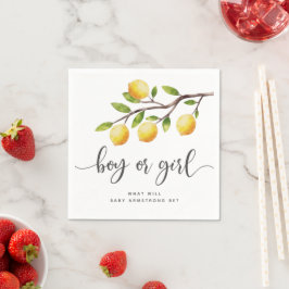 Boy eller Girl Lemon Citrus Gender Reveal Party Pappersservett