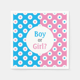 Boy eller Girl? Rosa- och Blue Polka-Dot-Gender Pappersservett