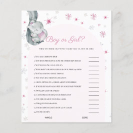 Boy eller Girl Rosa Winter Baby Shower Game