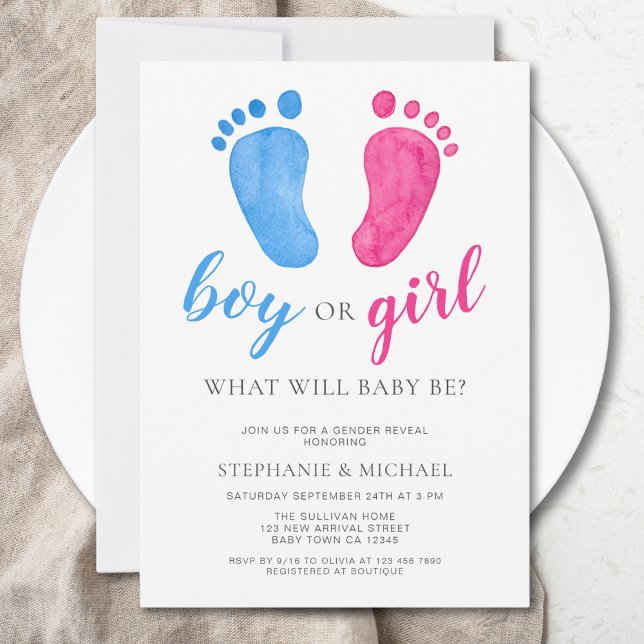 Boy eller Girl vad Baby kommer att bli Gender-uppv Inbjudningar (Skapare uppladdad)
