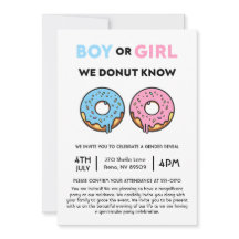 Boy eller Girl vi Donut känner Gender Reveal Brunc