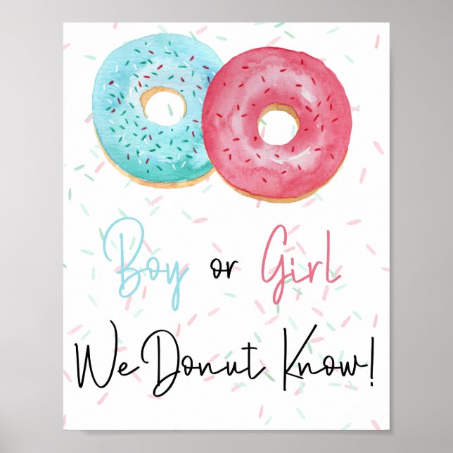 Boy eller Girl, vi vet Gender Reveal Sign Poster (Framsidan)