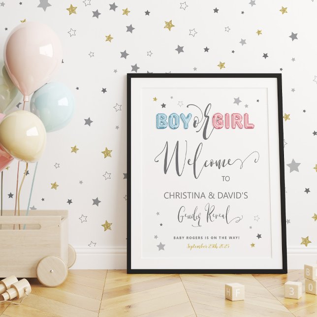 Boy eller Girl Welcome to Neutralt Gender Reveal P Poster (Skapare uppladdad)