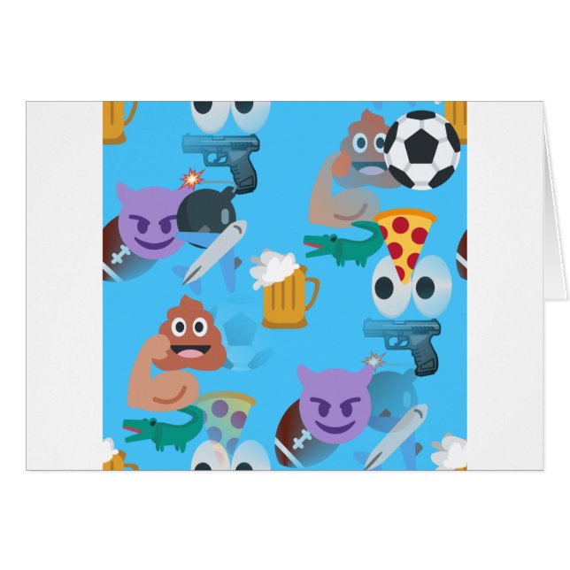 Boy emoji hälsningskort (Framsidan Horizontal)