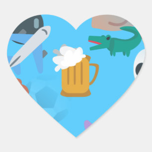 Boy emoji hjärtformat klistermärke