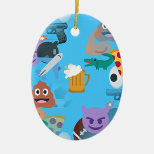 Boy emoji julgransprydnad keramik