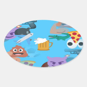 Boy emoji ovalt klistermärke