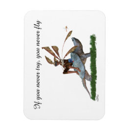 Boy Fairy Riding on Turtle Flexible Photo Magnet