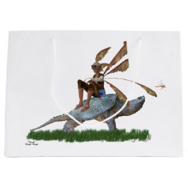 Boy Fairy Riding on Turtle Gift Bag