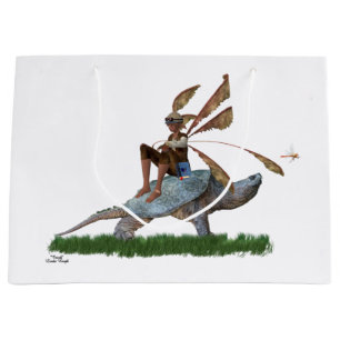 Boy Fairy Riding on Turtle Gift Bag