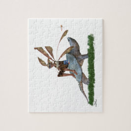 Boy Fairy Riding on Turtle Jigszle Puzzle Pussel