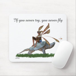 Boy Fairy Riding on Turtle Mousepad Musmatta