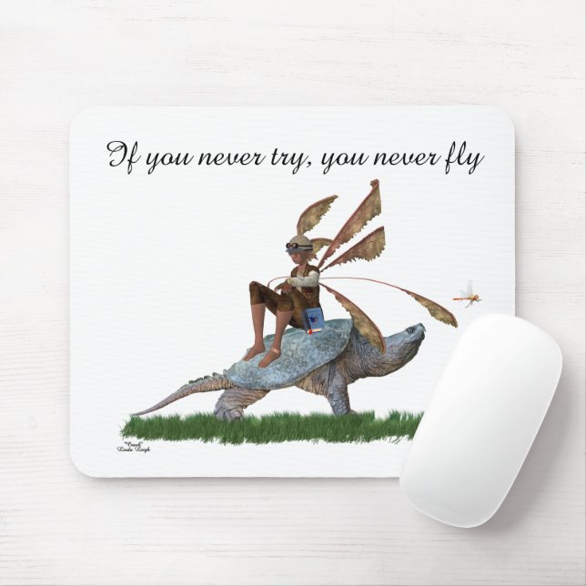 Boy Fairy Riding on Turtle Mousepad Musmatta (Med mus)
