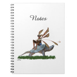Boy Fairy Riding on Turtle Spiral Photo Notebook Anteckningsbok