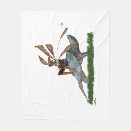 Boy Fairy Riding på Turtle Fleecefilt