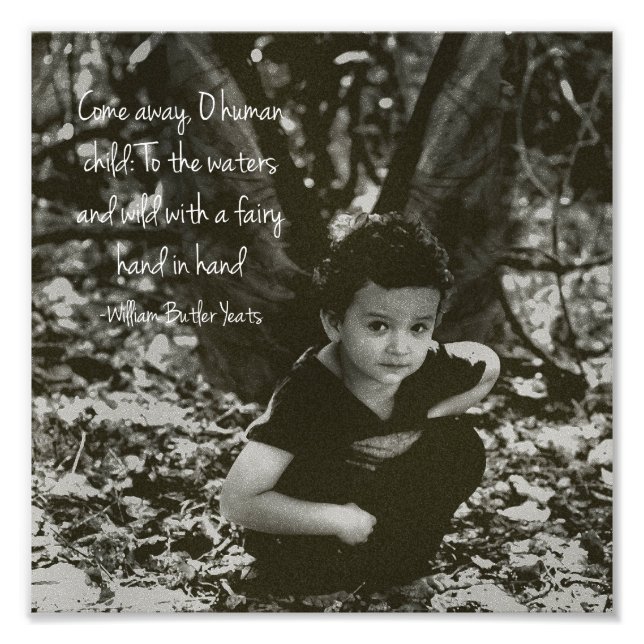 Boy Fairy William Yeats Quote Photo Print Fototryck (Framsidan)
