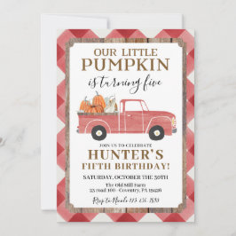 Boy Fall Födelsedagsfest i alla åldrar Red Lastbil Inbjudningar