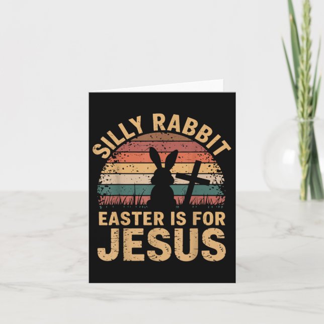 Boy Fånig Rabbit Påsk är Jesus Funny Christian T Kort (Framsida)