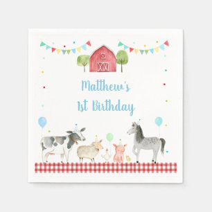 Boy Farm Barnyard Birthday Pappersservett