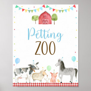 Boy Farm Petting Zoo Birthday-tecken Poster