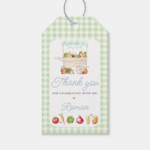 Boy Farmers Market Vegetable stand Birthday Presentetikett