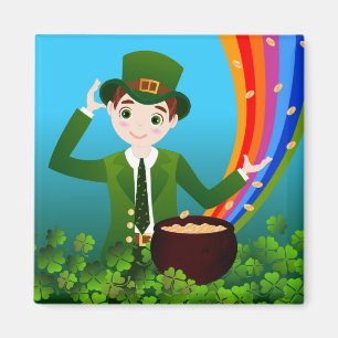 Boy firar Saint patrick Day Magnet