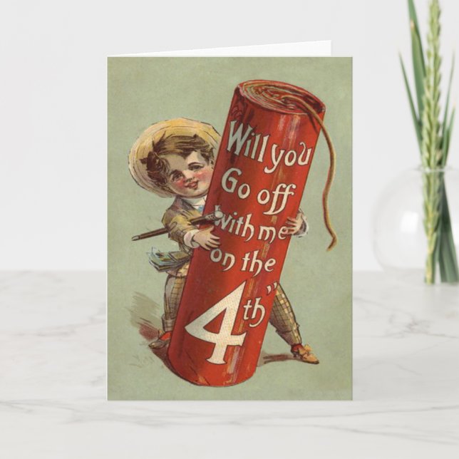 Boy Firework Firecracker Match Kort (Framsida)