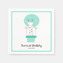 Boy First Birthday Giraffe Party Pappersservett