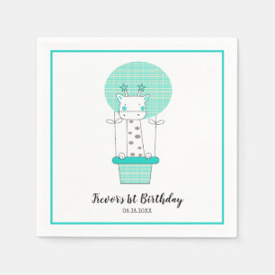 Boy First Birthday Giraffe Party Pappersservett