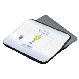Boy First Communion, Chalice with Host and Grapes Laptop Fodral