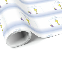 Boy First Communion, Chalice with Host and Grapes Presentpapper