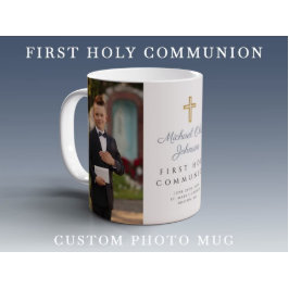 Boy First Communion Religiösa Kor Photo Kaffemugg