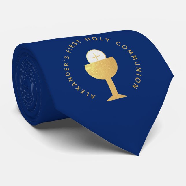 Boy First Communion Royal Blue Faux Guld Chalice Slips (Rullad)
