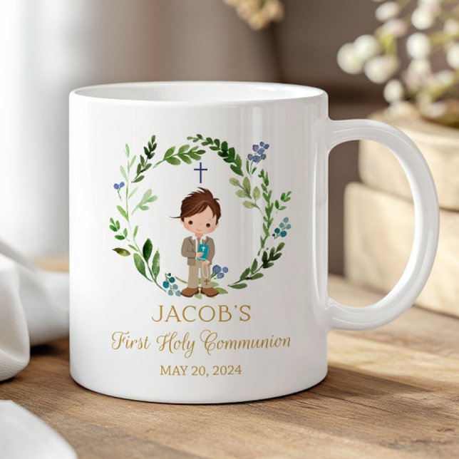Boy First Holy Communion Ceramic Mug 11 oz Kaffemugg (Skapare uppladdad)