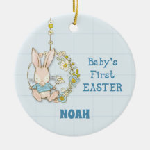 Boy First Påskhare på Flower Swing